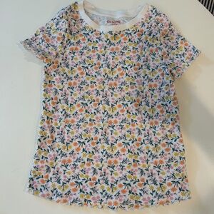 cat and jack ribbed girls floral t shirt size large 10/12